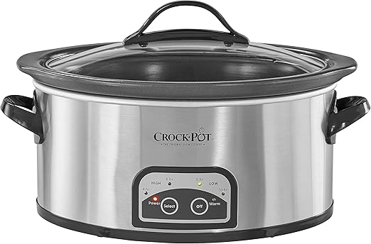 Amazon Com Crock Pot Sccpvf620s Smart Pot Slow Cooker With Easy To Clean Stoneware Programmable 6 Quart Stainless Steel Kitchen Dining