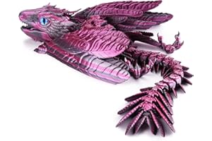 Guwewu Feathered Wyvern Dragon, 3D Printed Dragon, Articulated Dragon, Fidget Dragon, 3D Printed Toys, Desktop Pet (Stellarscale)