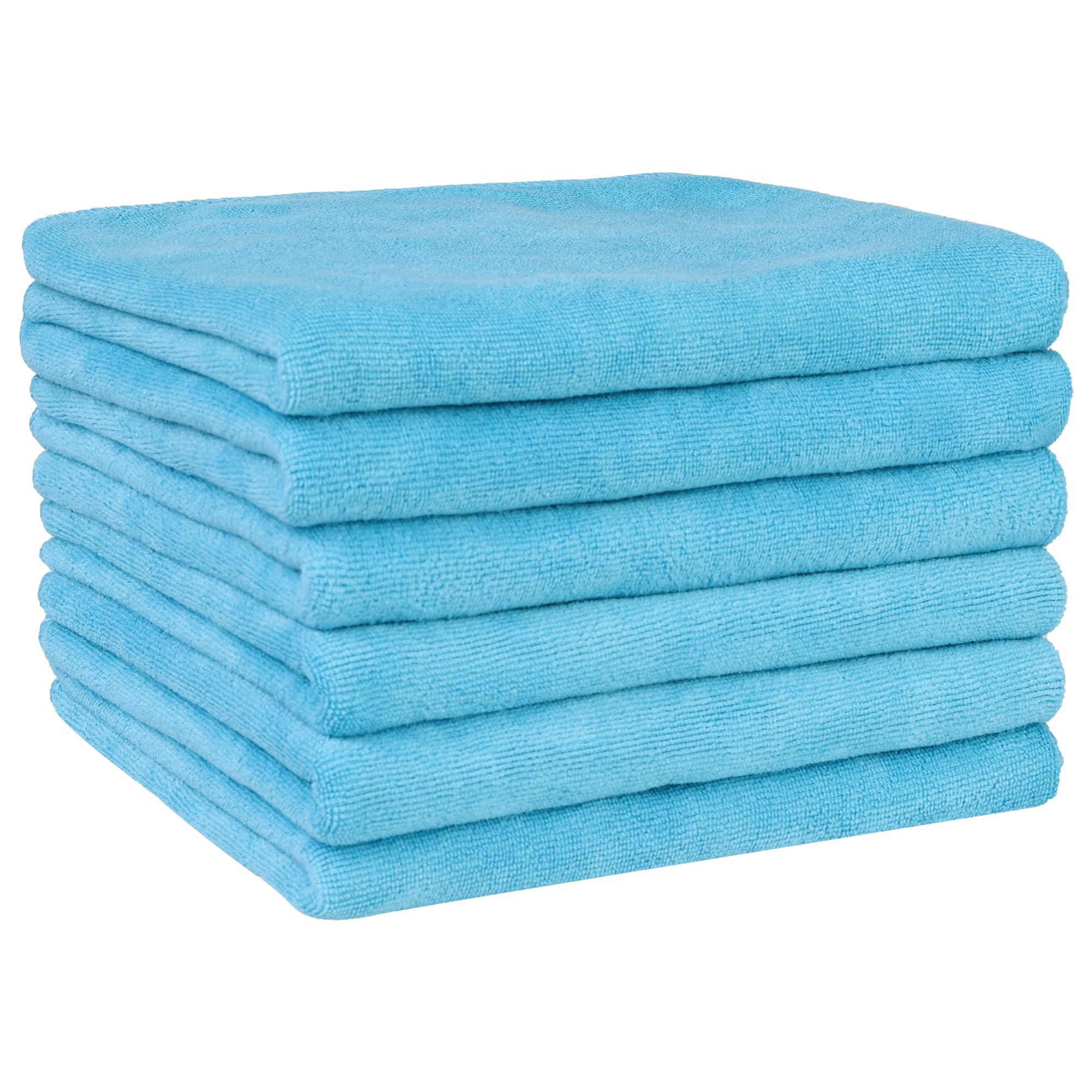 Uxcell Absorbent Microfiber Tea Towels Set, Quick Drying Hand Towels for Kitchen, Great for Washing Dishes and Cleaning the Bathroom 35cm x 75cm Blue Pack of 6