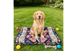 CZOXiViYC Washable Dog Crate Bed, Ultra Soft & Anti-Slip Crate Pad, Cozy Kennel Mat for Large/Medium/Small Dogs, Plush & Bohe