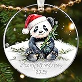 KatAndNat Panda Ornament - Panda Ornaments for Christmas Tree, Cute Animal Bear Christmas Ornaments - Acrylic Bear Ornament 2025