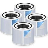 Core 300 Smoke Remover Replacement Filter for LEVOIT Core 300 Core 300-P Core 300S Vortex Air Air Purifier, 4-in-1 H13 Grade True HEPA High-Efficiency Activated Carbon, Core 300-RF-SR, 4 Pack, Blue