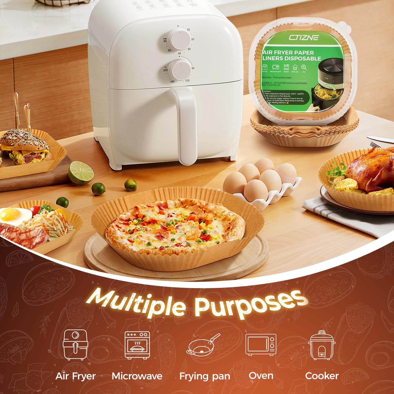 Air Fryer Liners Disposable, 150Pcs 8