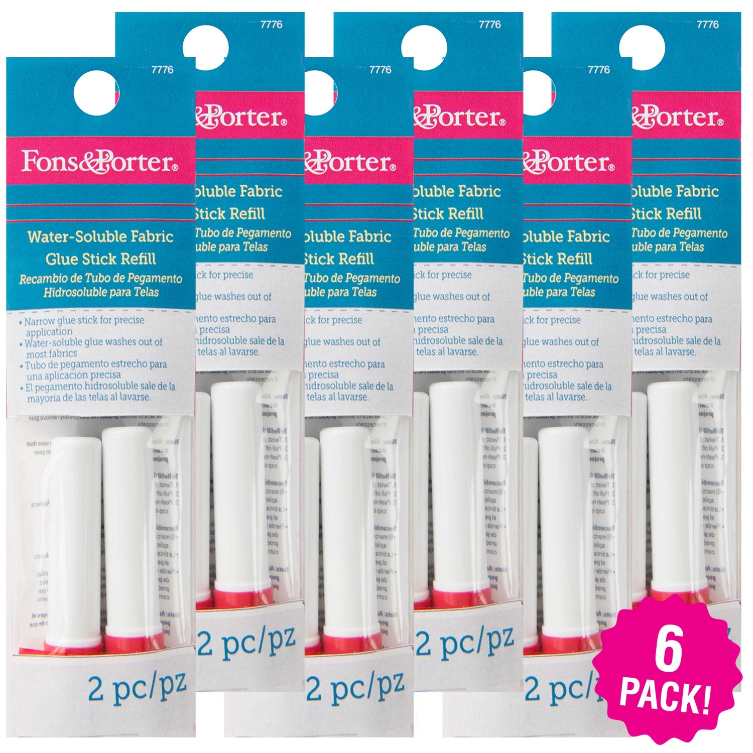 Buy Fons & Porter o Water Soluble Glue Refill 2 Count, Multipack of 6
