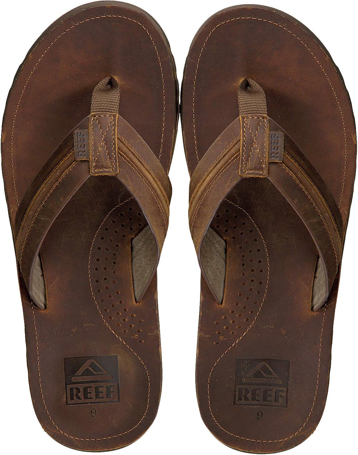 Reef Mens Sandal Voyage Lux | Premium Real Leather Flip Flops for Men With Soft Cushion Footbed | Waterproof: Shoes