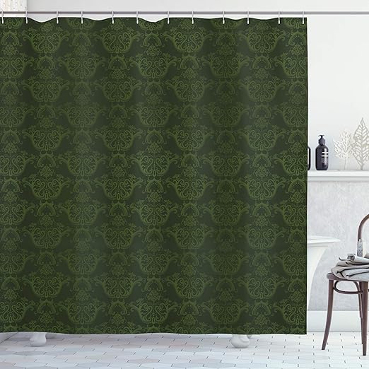 Amazon Com Lunarable Hunter Green Shower Curtain Victorian