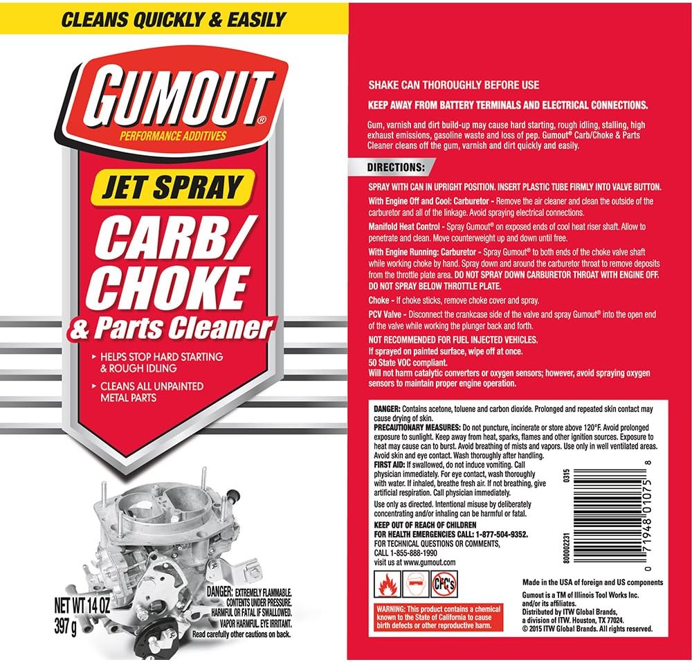 Gumout 800002231 Carb and Choke Cleaner, 14 oz.: Automotive