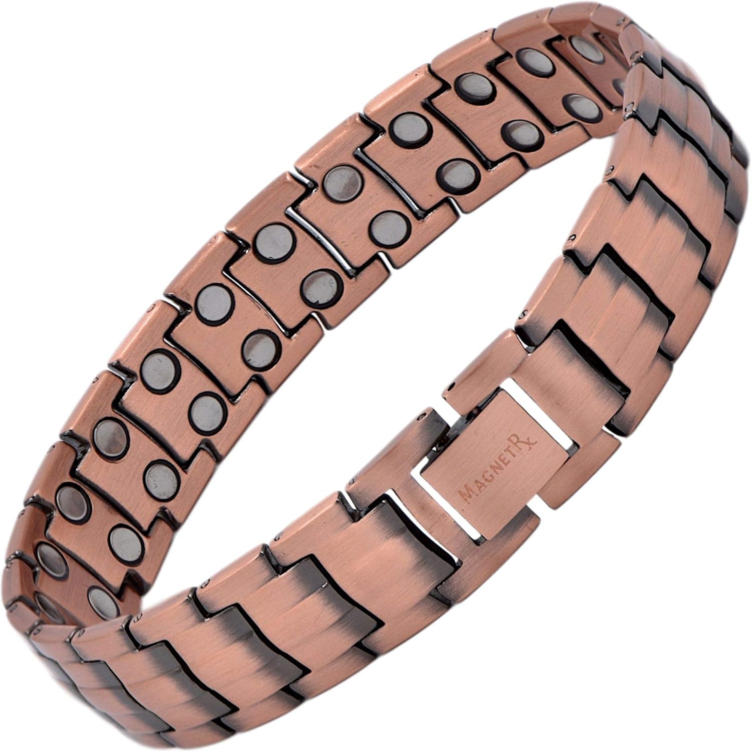 MagnetRX Pure Copper Magnetic Therapy Bracelet | Arthritis Pain Relief & Carpal Tunnel Relief Ultra Strength Copper Magnetic Bracelets for Men (Leo Style): Health & Personal Care