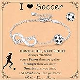 Miss Chipmunk Valentines Day Gifts for Her- Softball/Soccer/Basketball/Football/Volleyball Bracelet for Girls Women,Sport Infinity Bracelet Birthday Gifts for Teen Girls Players Coach Team