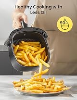 Midea Compact 2L Air Fryer 12 Presets 1150W Black Kitchen Space-Saving view 4