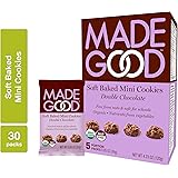 MadeGood Soft Baked Double Chocolate Mini Cookies, 6 boxes (30 ct); Nut-Free, Gluten-Free, Allergy Friendly, Certified Organi
