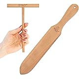 Crepe Spreader and Spatula Kit - 2 Piece Set (5&rdquo; Crepe Spreader and 14&rdquo; Spatula) Convenient Size to Fit Medium Crepe Pan Maker | All Natural Beechwood Construction only From Indigo True Company