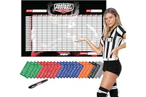 DRAFT NOW XL Fantasy Football Draft Board for The 2024-2025 Season Kit, 120 LB Material - 6 Feet x 4 Feet Board - Up to 14 Teams & 500+ Player Stickers & Draft Guide