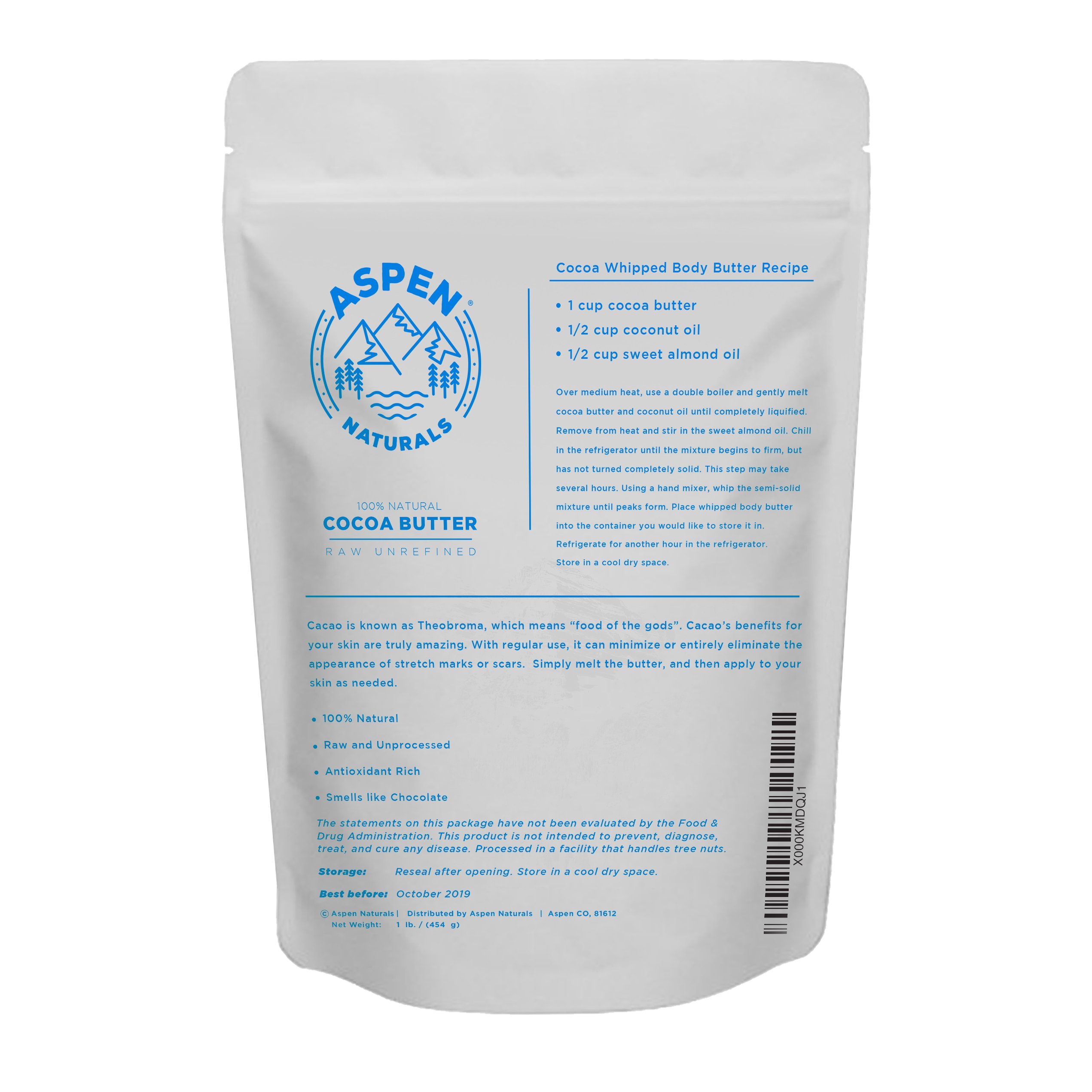 Raw Unrefined Cocoa Butter Bar Premium Body Butter from Dominican