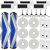 Accessories Compatible with Yeedi M12 Ultra Plus/ M12 PRO+ Vacuum Cleaner | Robot Vacuum Replacement Parts (2 Main Brush,6 Side Brushes,6 Hepa Filters,6 Mop Pads,6 dust Bags）