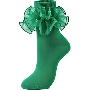 Dicry Women's Ruffle Lace Ankle Turn-Cuff Frilly Dress Socks