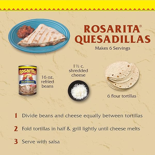 ROSARITA VEGETARIAN REFRIED BEANS, 16 OZ