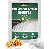 Silicone Dehydrator Sheets 14x14 Inch (12 Pack) - Reusable Non-Stick Mesh Dehydrator Mats, BPA-Free Food-Grade Tray Liners, Cut-to-Fit Dehydrator Accessories for Jerky, Fruit &amp; Herbs by Lova
