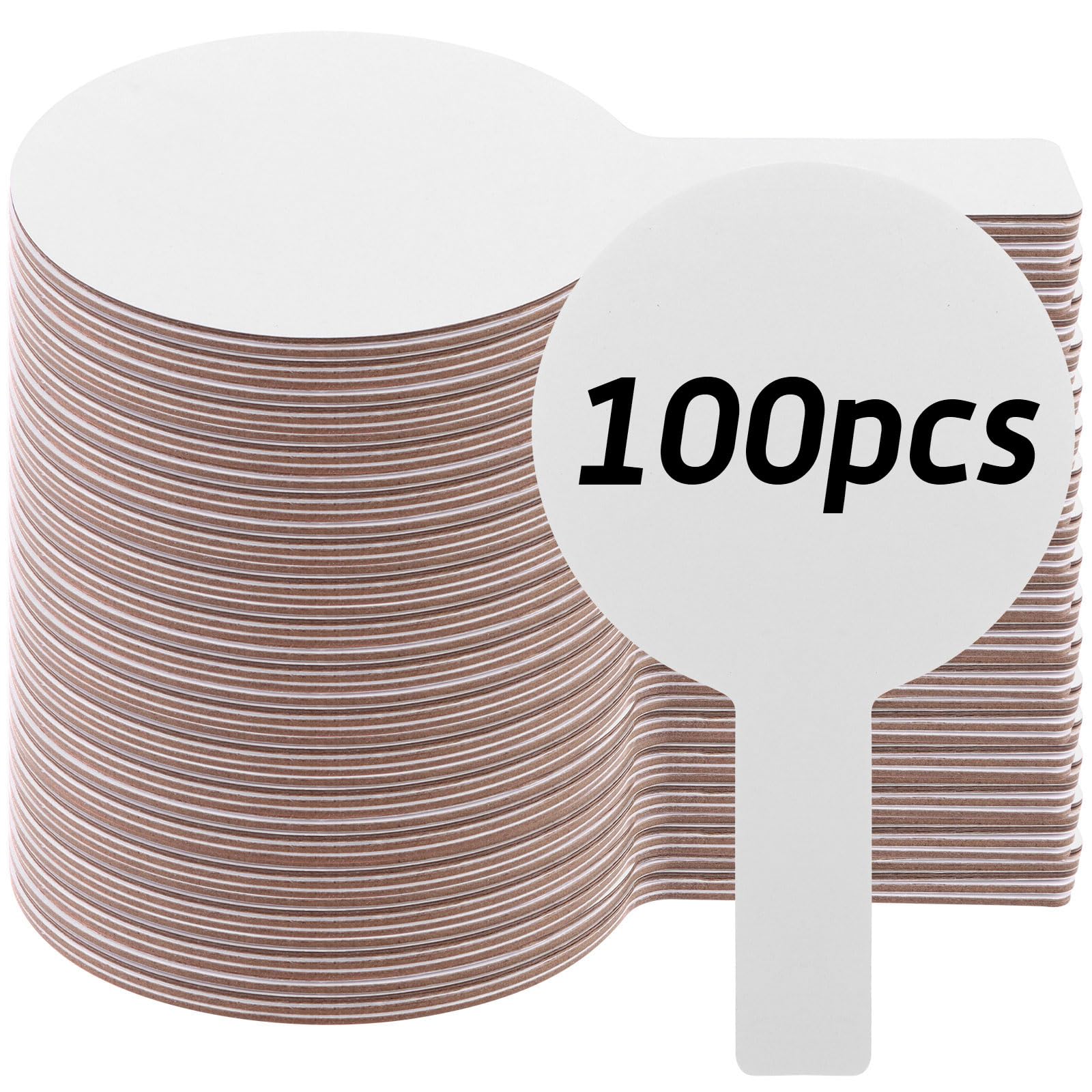Photo 1 of 100 Pieces Dry Erase Answer Paddles Handheld Double Sided Paddles Mini White Boards Small White Board Dry Erase Signs Auction WhiteBoard for Students Classroom Voting Games