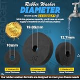 G4GADGET 13 Pack Rubber Tap Washers Assorted Sizes 3/8 1/2 3/4 view 3