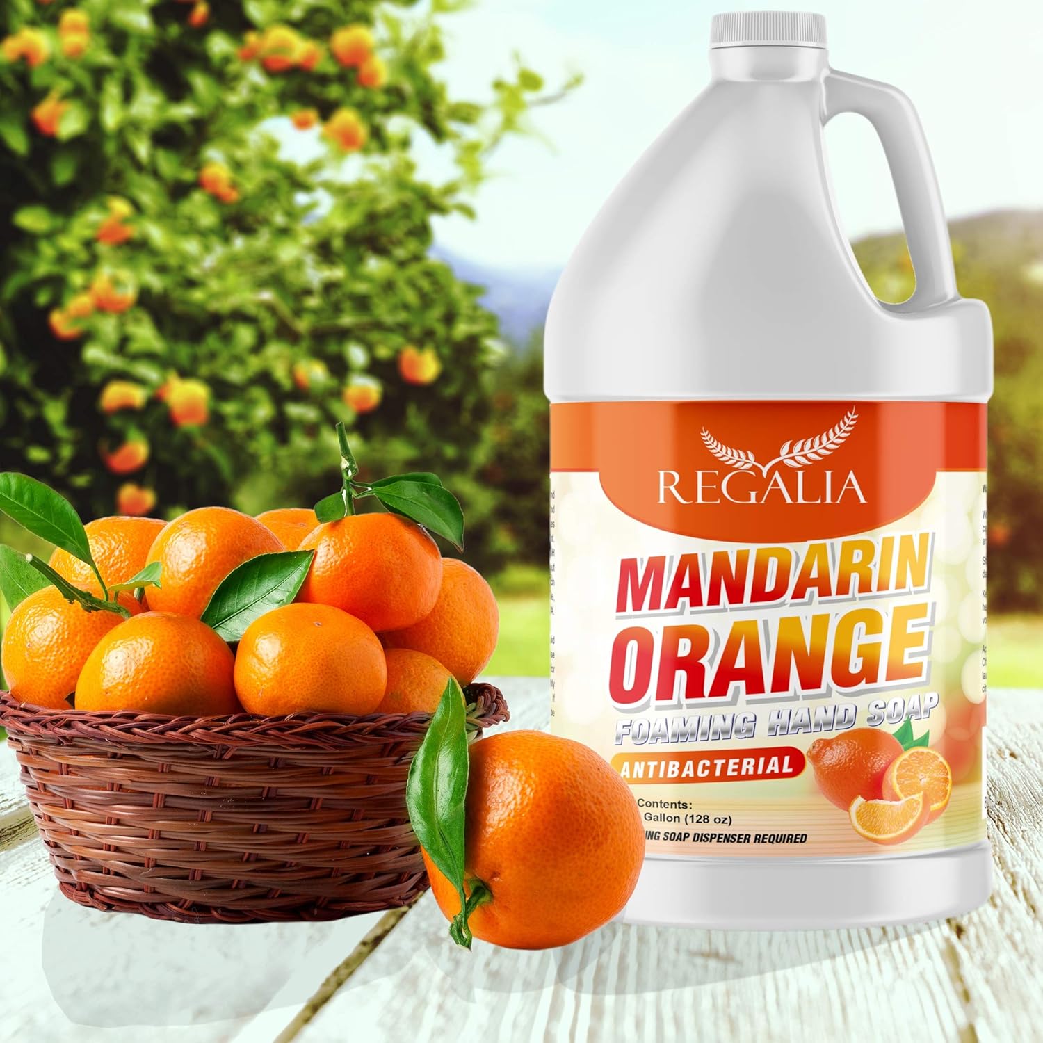 Foaming Antibacterial Hand Soap: Mandarin Orange Scented Refill 1 Gallon (128 oz) Bulk Hand Wash : Beauty