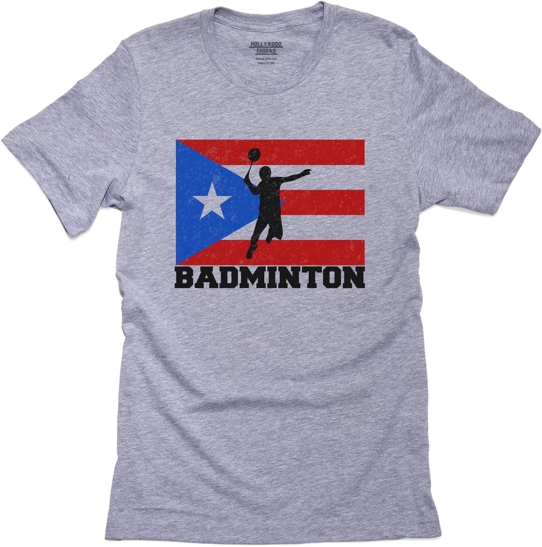 Hollywood Thread Puerto Rico Olympic - Badminton - Flag Men's T-Shirt