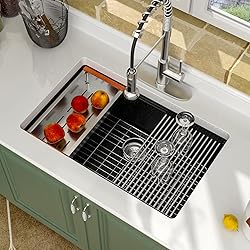 Logmey Black 30x19 Inch Granite Composite Kitchen
