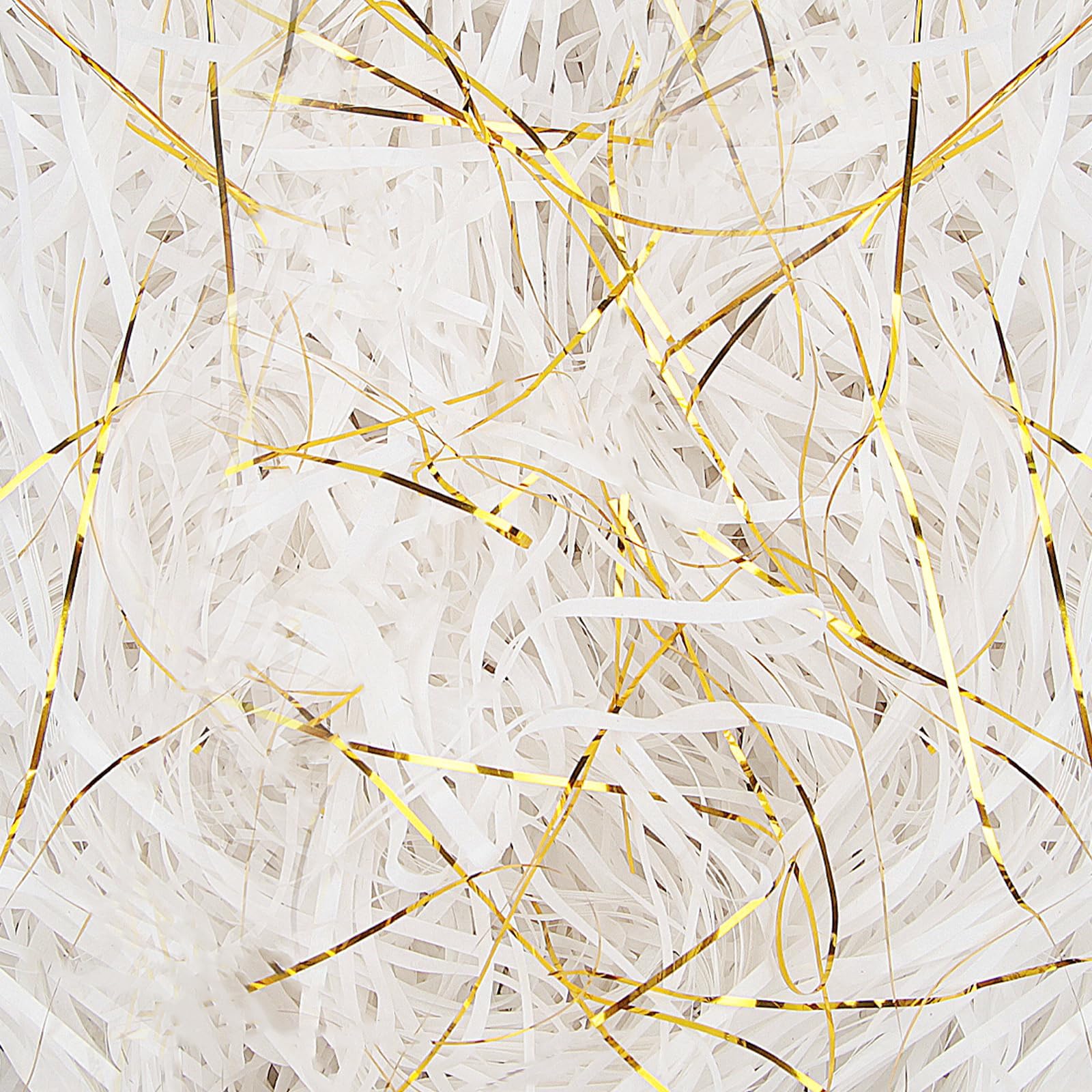 TXXATX 270g Shredded Tissue Paper White and Gold Shredded Tissue Paper for Gift Boxes Packaging Filler Tissue Paper Shredded for Hamper Filling Gift Bags Packaging Decoration Basket Stuffing