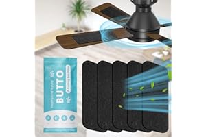 BUT TO Butto 5-Pack Ceiling Fan Filters for Blades - Strong Adhesive Ceiling Fan Filters for Common Household Contaminants - Fibrous Carbon Fan Air Purifier Pads to Make Air Fresh and Natural