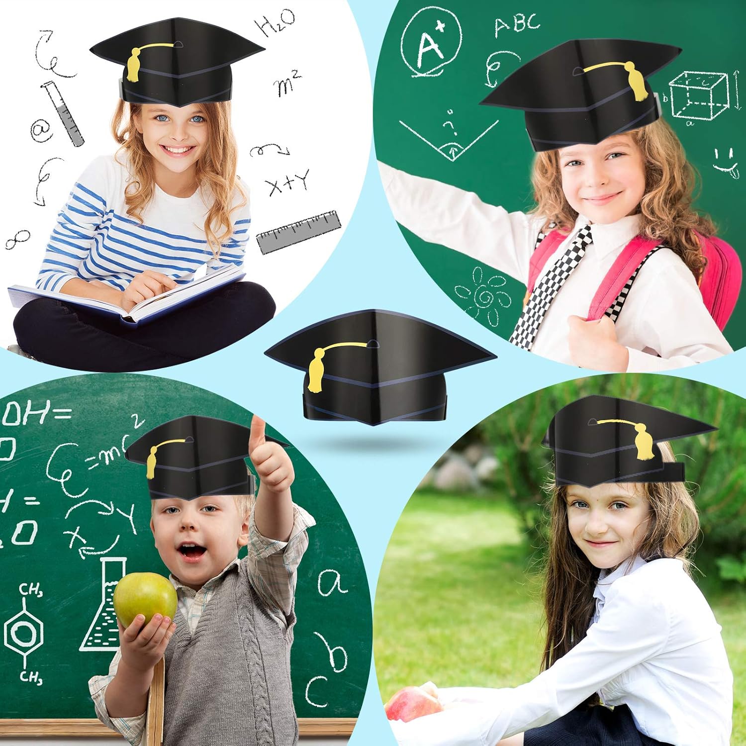 36 Pieces Paper Graduation Cap Adjustable Paper Graduation Hats for Kids (Black): Home & Kitchen