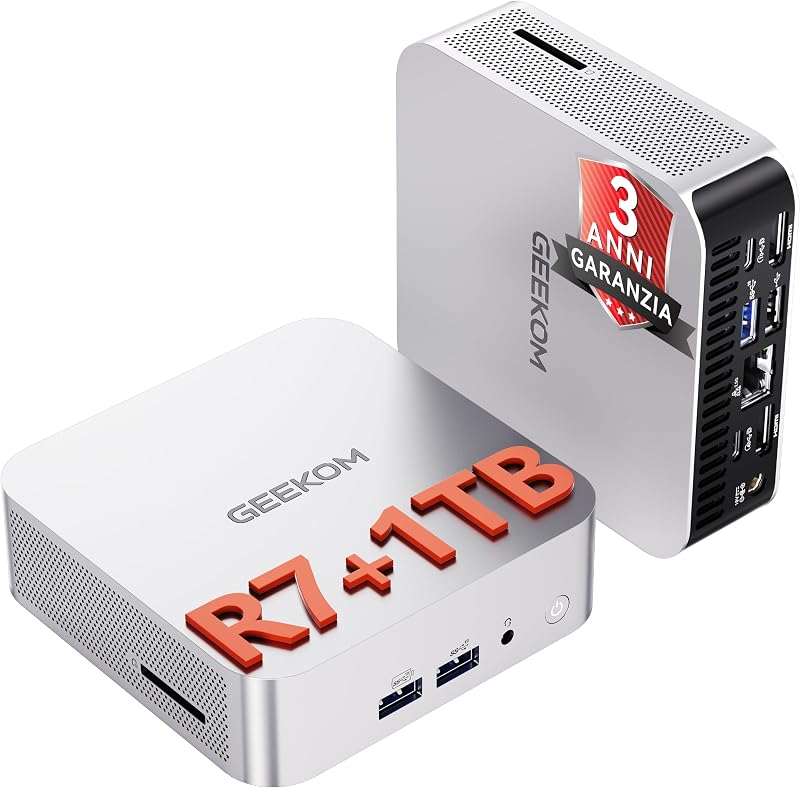 A8 [Mini PC da Ufficio Premium] con AMD Ryzen 7 8745HS|