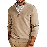 PJ PAUL JONES Men's Quarter Zip Sweater Slim Fit Casual Pullover Sweater Mock Neck Polo Sweaters