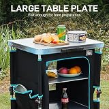 TIMBER RIDGE Compact Camping Storage Cabinet 3 Shelf Aluminum Frame Black view 2