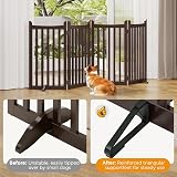 Yaheetech Wooden Dog Gate Indoor 4 Panels 91 cm H x 202 cm L Espresso view 9
