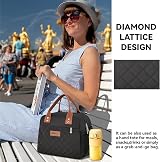 HOMESPON Insulated Lunch Bag for Women Men Black Side Pockets Large Capacity view 7