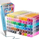 XIEED [ Rainbow Markers] 60 Colors Alcohol Markers, Dual Tips Alcohol-Based Art Markers Set for Artists and Adults in Coloring, Painting (Fine & Broad