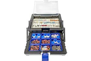 LINE10 Tools 500pc Rotary Tool Accessories Kit with Cantilever Storage Organizer Case Box Set, Compatible with Dremel, Versatile Rotary Tool Attachments and Bits for DIY Projects