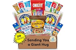 Hangry Kits Sending a Giant Hug For Men And Women - Send-A-Hug Basket Care Package for Men, To A Friend Or Loved One In Hospital, After Surgery Or Sickness. Recovery. Delicious Variety Of Comforting Snacks