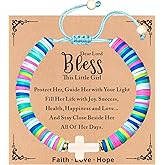 TAGOMEI Baptism Gifts for Girl Cross Bracelet for Girls Valentines Day Gifts for Kids Teen Girls Christian Gifts for Teenage Girls Trendy Stuff Religious Christening Jewelry Little Girl Catholic Gifts