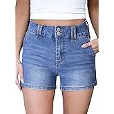 Astylish Womens Jean Shorts High Waisted Stretchy Buttoned Jean Short Casual Trendy Denim Shorts with Slanted Pockets