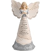 Elements Sympathy Angel Figurine by Pavilion, 8-Inch, If Tears Could Build a Stairway and Memories a Lane,Beige
