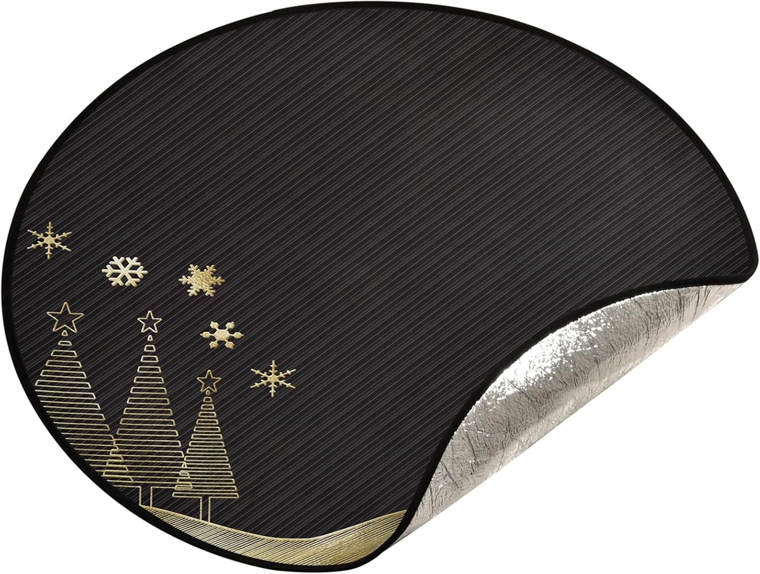 Tree Stands - JUNZAN Christmas Tree Stand Mat Waterproof Christmas Tree Floor Protector Pad - Christmas Black Digital Paper