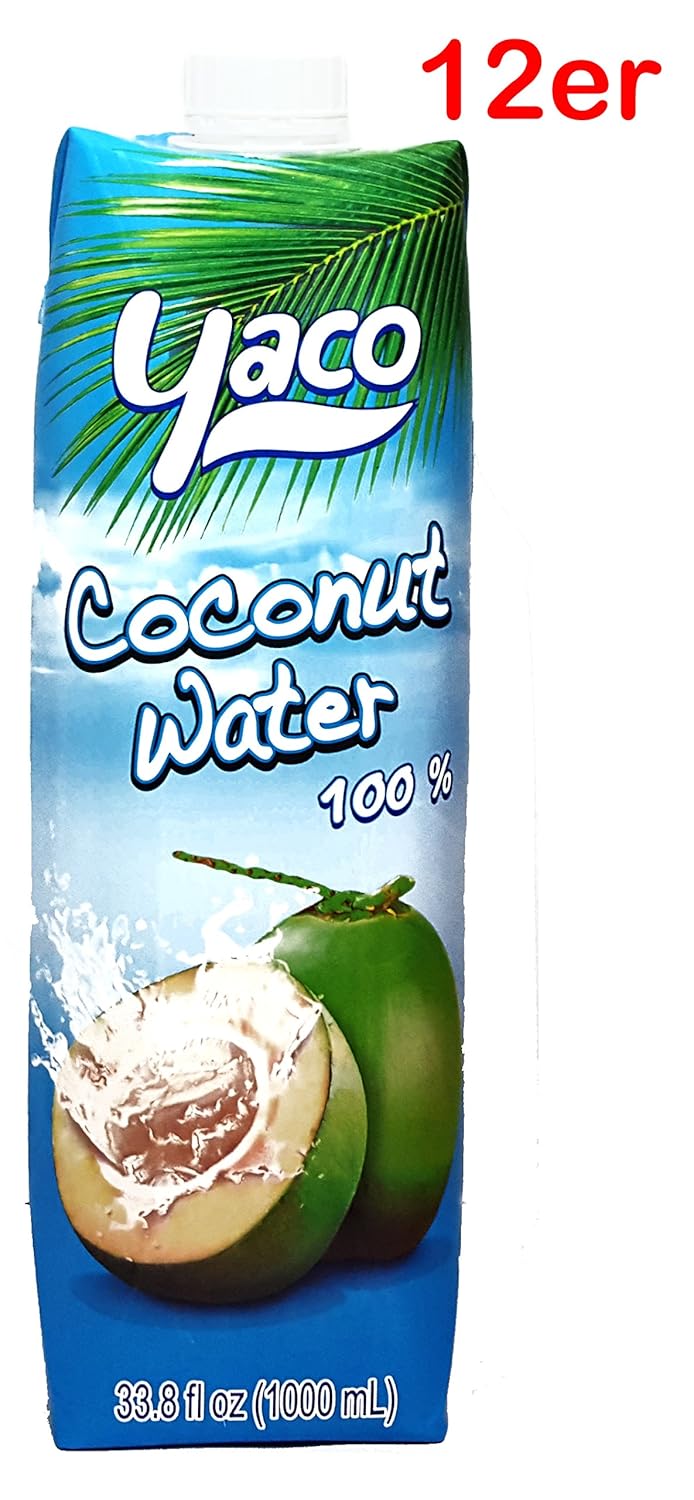 Yaco Kokoswasser, Kokosnusswasser, coconut water 100 Pur 12er Pack je