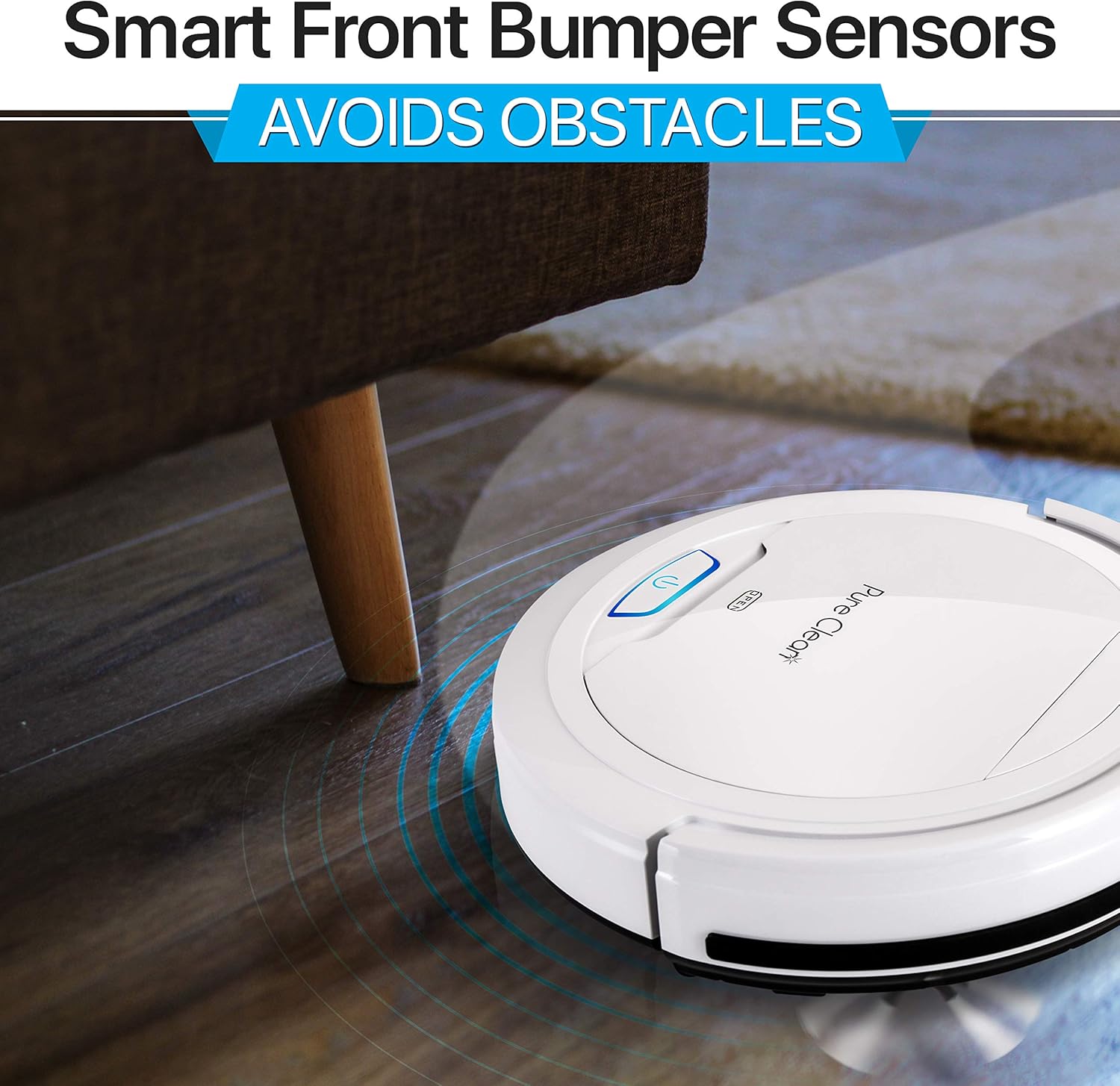 Pure Clean Automatic Vacuum Cleaner - Upgraded Robotic Auto Home Clean Carpet Hardwood Floor - Bot Detects Stairs - Pet Hair Allergies Filter PUCRC25.25: Home & Kitchen
