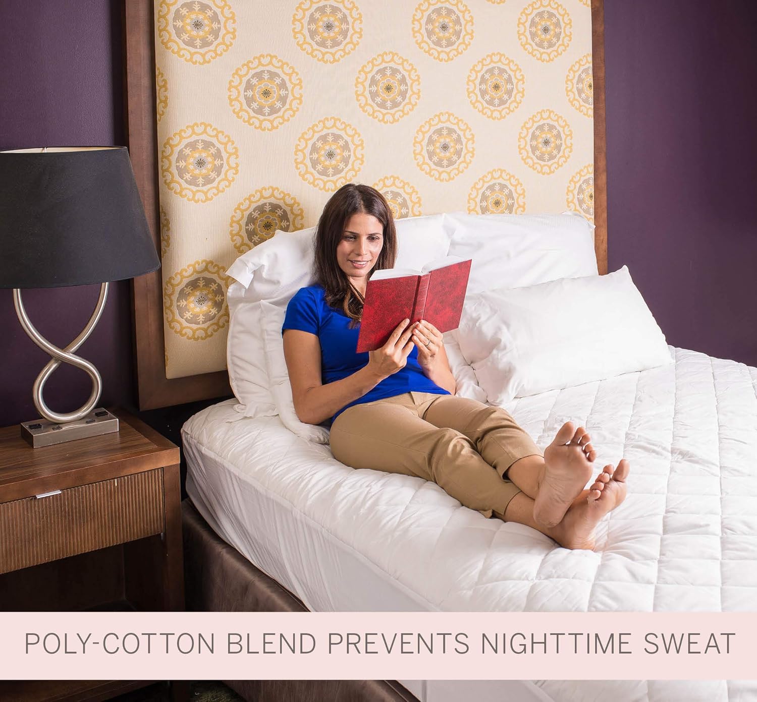 Hanna Kay Hypoallergenic Quilted Stretch-to-Fit Mattress Pad, 10 Year Warranty-Clyne Collection (Queen): Home & Kitchen