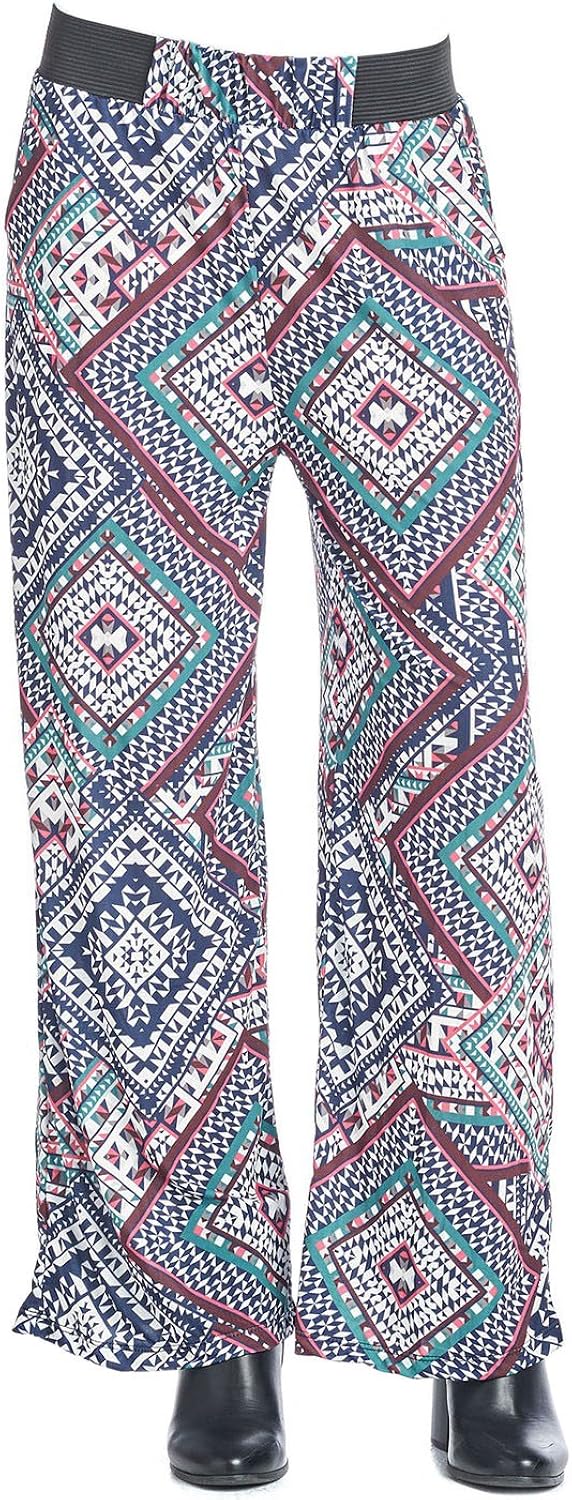 Patchwork Pattern Magic Pantz Palazzo Pants Cut to Length, No Fray
