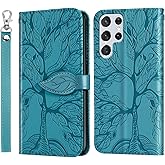 Varohix Wallet Case for Samsung Galaxy S22 Ultra with Card Holder/Slot,Leather Flip Folio Stand Shell Magnetic Closure Wrist 