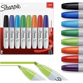 Sharpie Permanent Chisel Tip Marker Set, Poster Markers for Wood, Plastic, and More, 8 Count