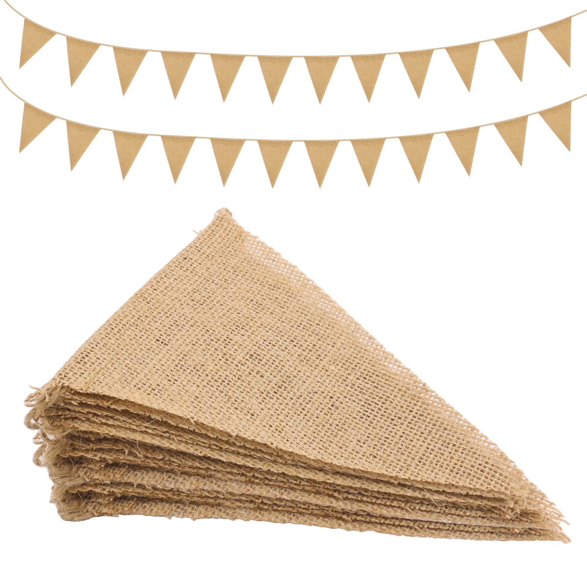 Time to Sparkle 15Ft Burlap Banner, 24PCS Triangle Jute Bunting Flags, DIY Decoration for Holidays, Wedding, Camping, Party, Baby Showers, New Year, Christmas, Indoor Outdoor Garden
