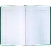 NATIONAL Brand Record Book, Green Canvas, 12.125 x 7.625", 500 Pages (A66500R)